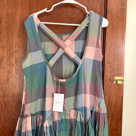 Rujuta Sheth medium dress plaid pink blue - Picture 2 of 9